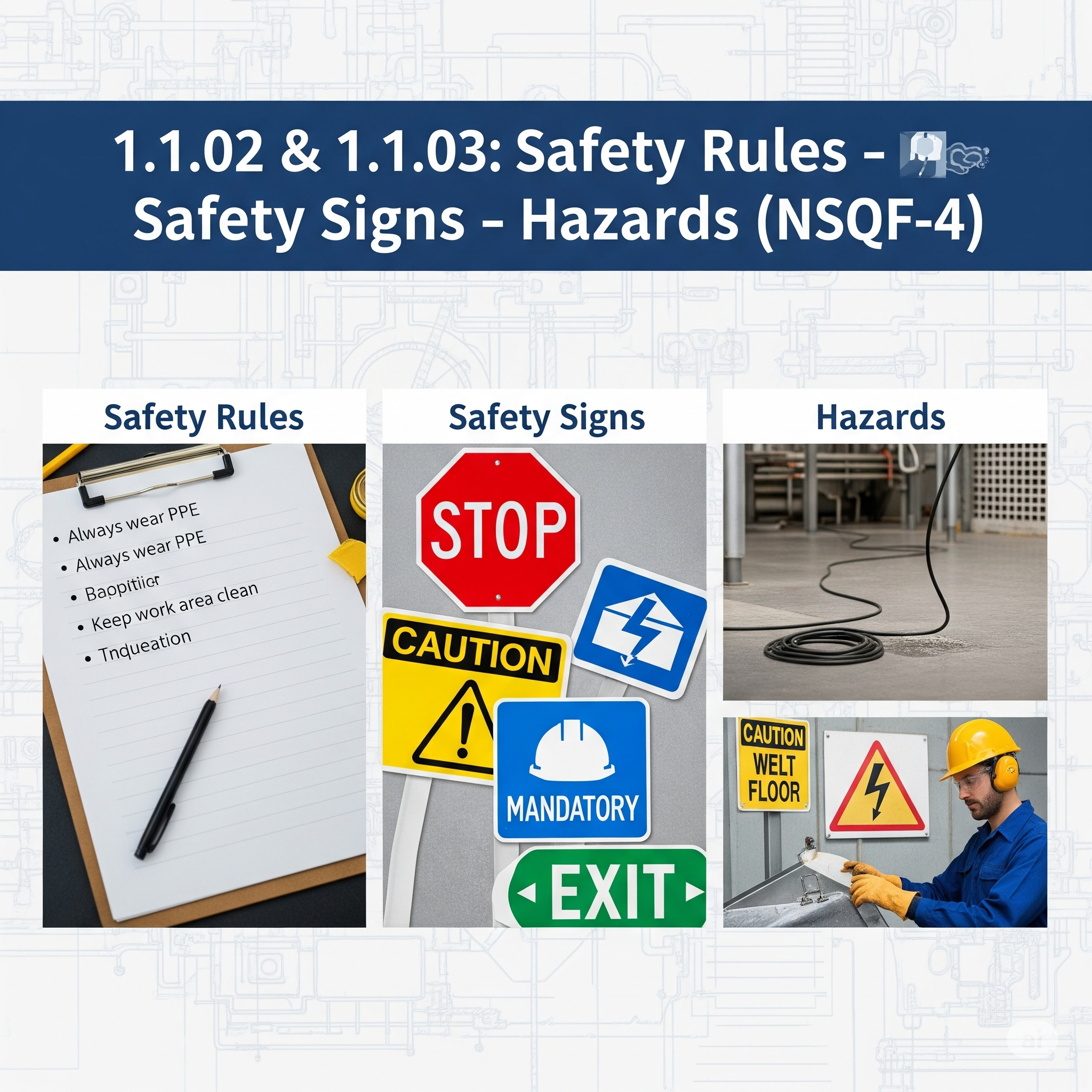 1.1.02 & 1.1.03: Safety Rules - Safety Signs - Hazards