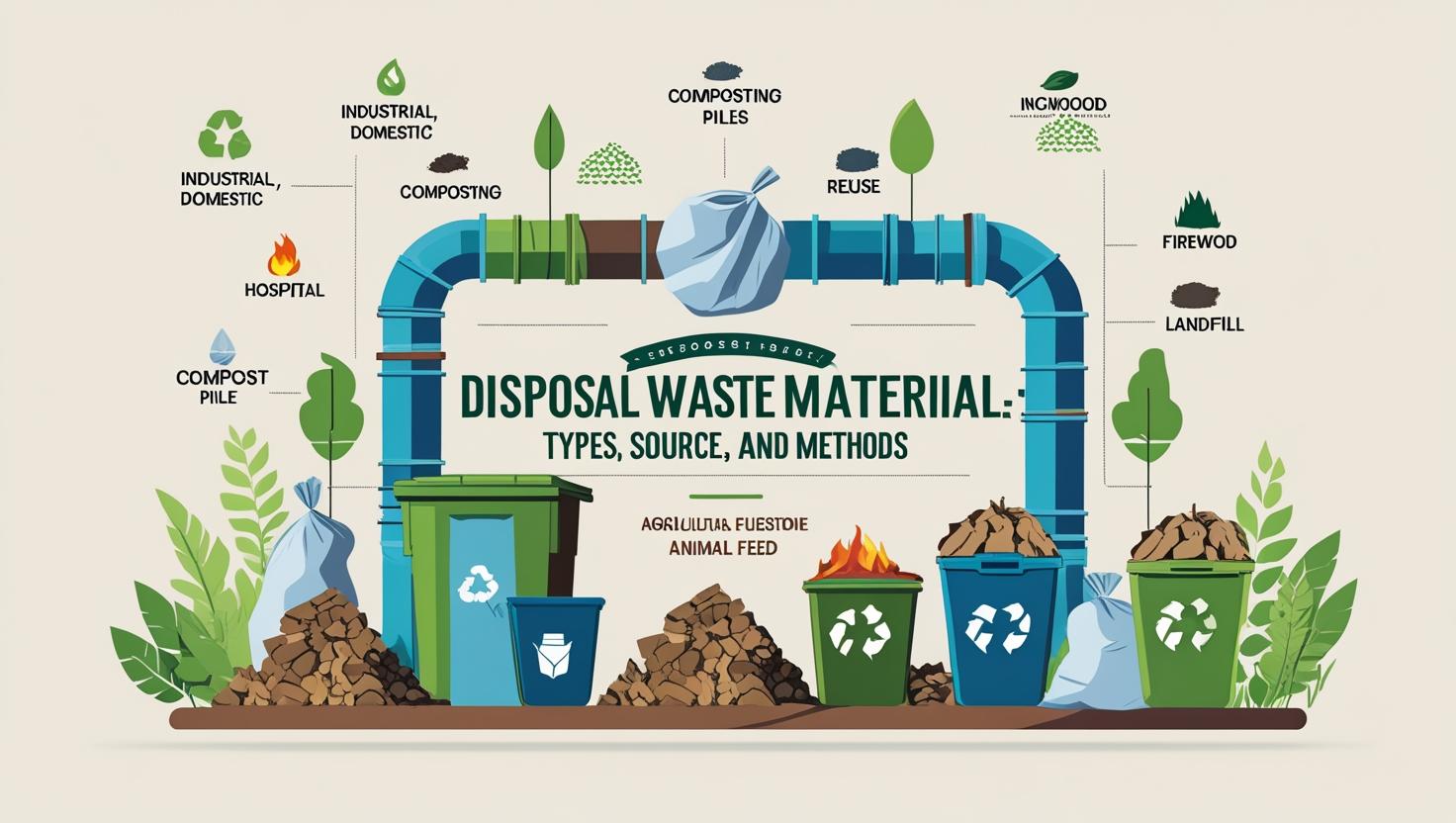 Waste material disposal methods, workshop waste management, recycling and composting techniques.